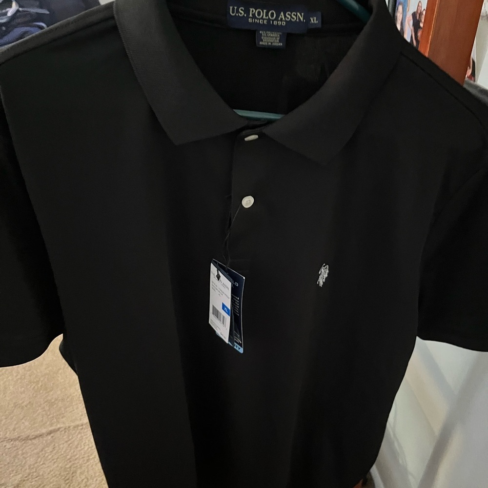 *NWT* US POLO ASSN. short sleeve MEN’s POLO SHIRT in BLACK, size EXTRA LARGE